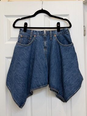 Re/Done Handkerchief Denim Mini Skirt Size 25